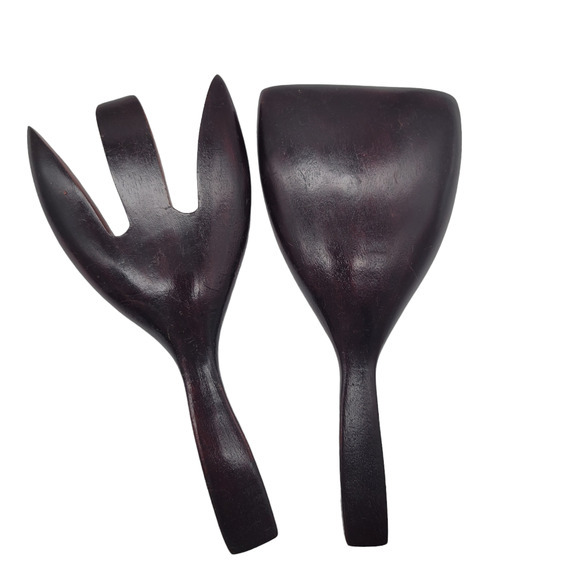 MCM Vintage Wooden Rice Paddle‎ and Fluffing Fork - Picture 1 of 3